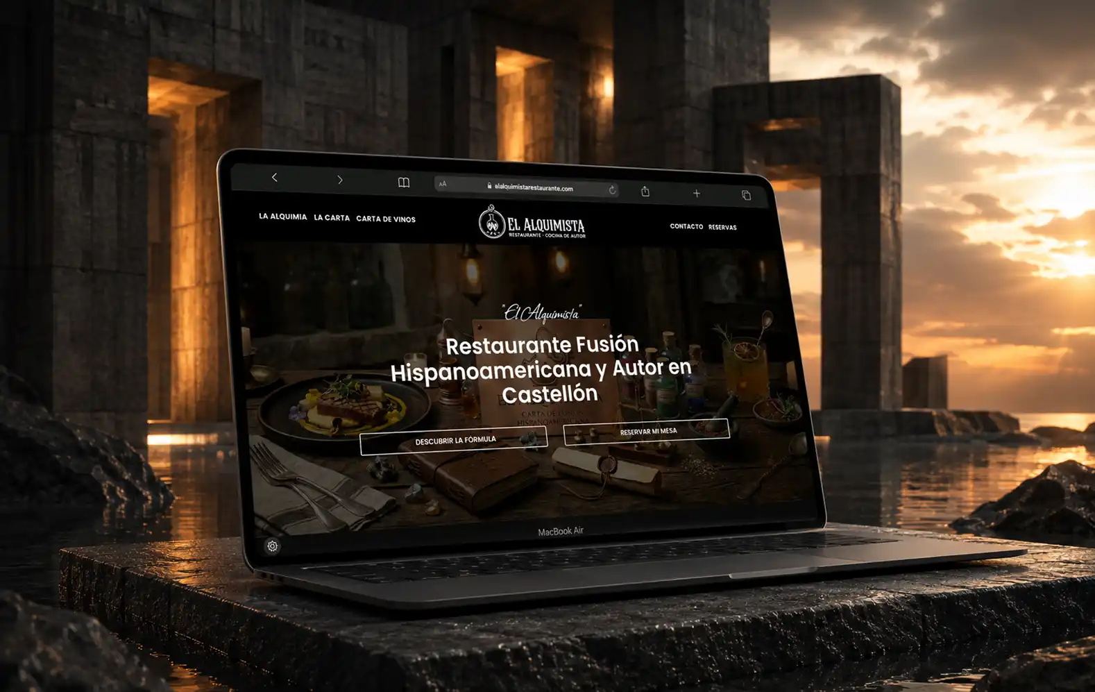 Diseño web para El Alquimista (Restaurante, Castellón)